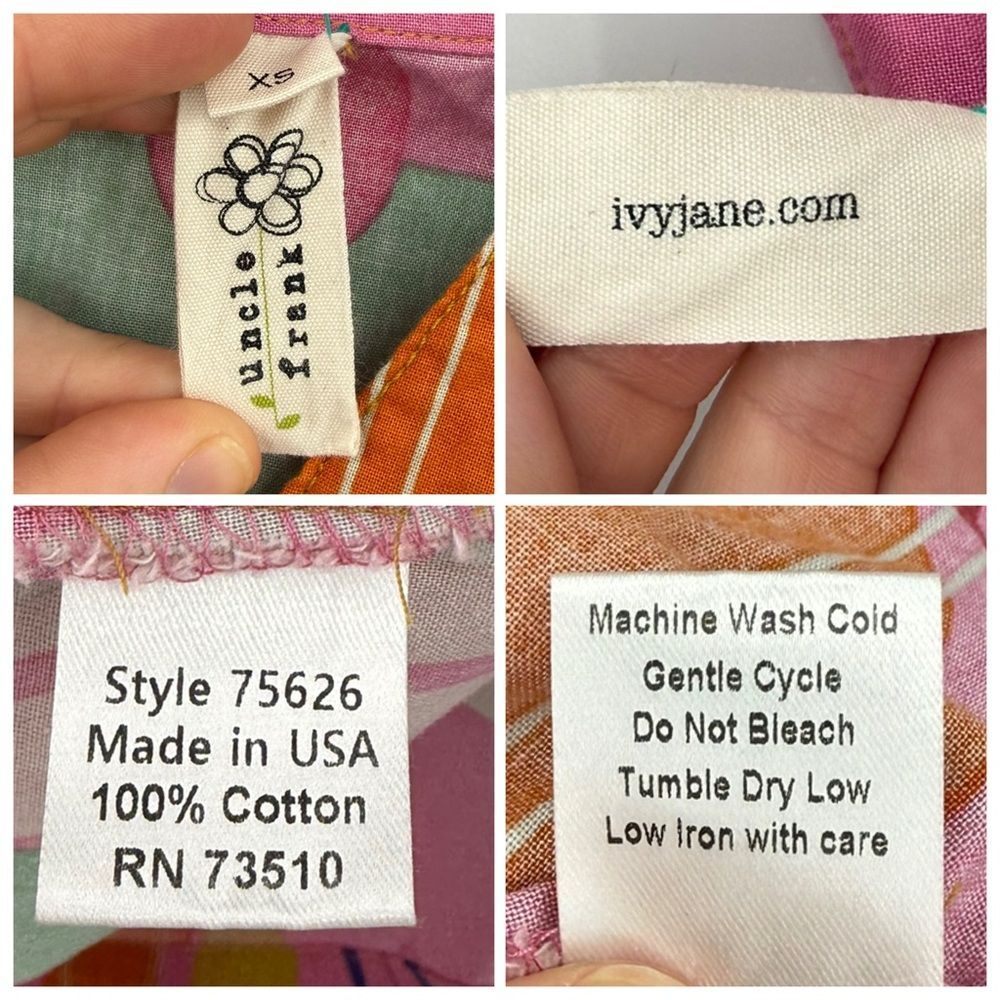 Uncle Frank by Ivy Jane 100% Cotton Modern Mexicana Dress in Pink Multi | XS - Picture 7 of 8